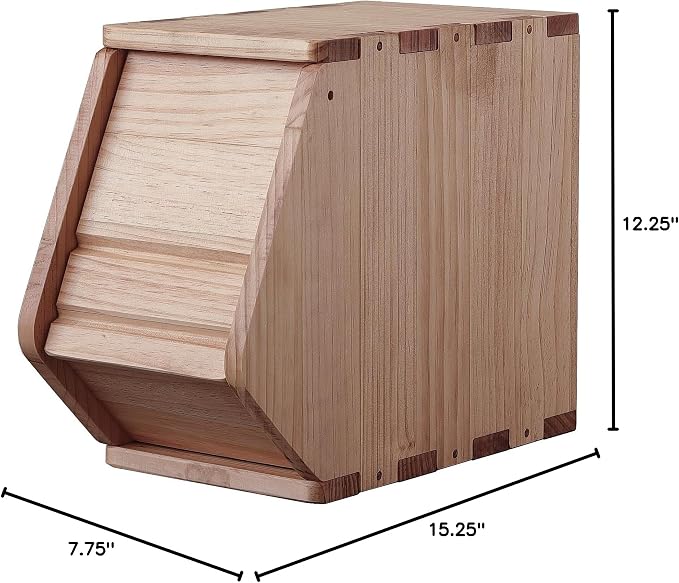 Stackable Solid Wood Storage Chest,Hall Entryway Cabinet,Bins with Lids,Modular Wooden Multi-use Box,Closet Storage Organizers,Drawers,Potato,Onion,Bread,Classify by Items,7.75”W(1 Pack) - Image 6