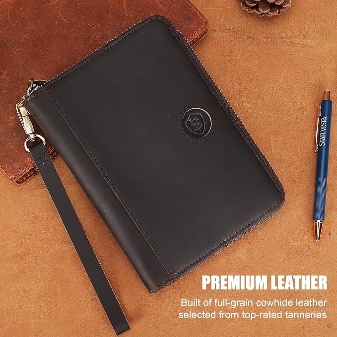 STAR VISTA Lorenzo Full Grain Leather Family Passport Wallet for 4, Large Travel Document Organizer for Exquisite Voyagers, Multi-Currency Compartments, RFID Blocking, AirTag Track, Dark Brown - Image 2