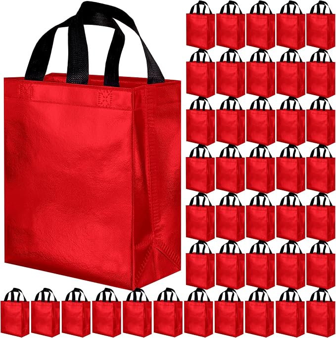 BLEWINDZ 100 Medium Reusable Gift Bags with Handles - Ideal Party Favors & Shopping Bags (10 Colors) by BLEWINDS