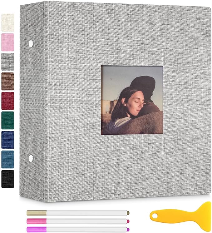 Zesthouse Photo Album Self Adhesive with Picture Display Window, 3-Ring Scrapbook Albums 60 Pages Holds 8x10 5x7 4x6 Photos, DIY Photo Book Ideal Gift for Family Wedding Baby by Zesthouse