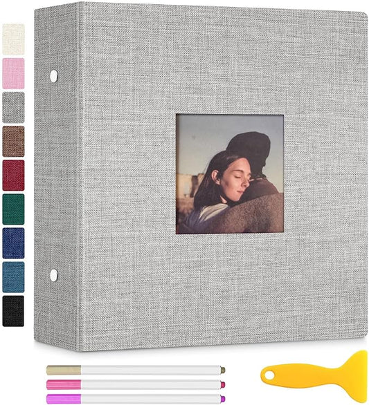 Zesthouse Photo Album Self Adhesive with Picture Display Window, 3-Ring Scrapbook Albums 60 Pages Holds 8x10 5x7 4x6 Photos, DIY Photo Book Ideal Gift for Family Wedding Baby by Zesthouse