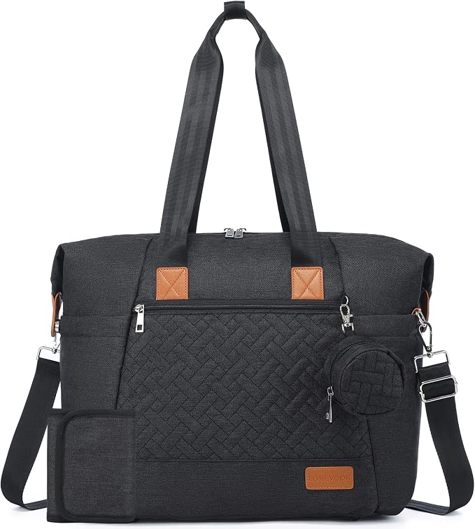 LOVEVOOK Diaper Bag Tote, Baby Diaper Bag Waterproof Travel Diaper Tote with Changing Pad by LOVEVOOK