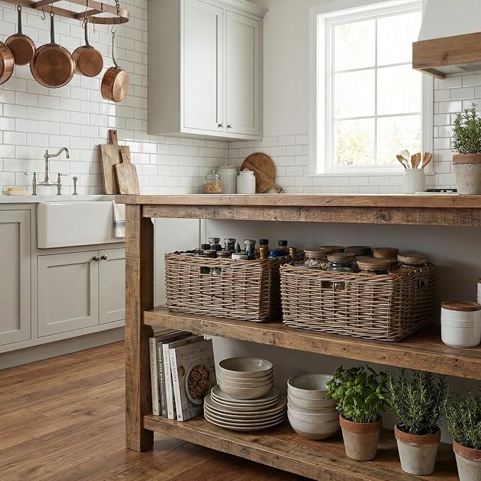 StorageWorks Pantry Baskets, Willow Storage Baskets for Organizing, Shelves, Pantry Organizers and Storage, Brown, 16 ½"L x 13" W x 7 ½"H - Image 6