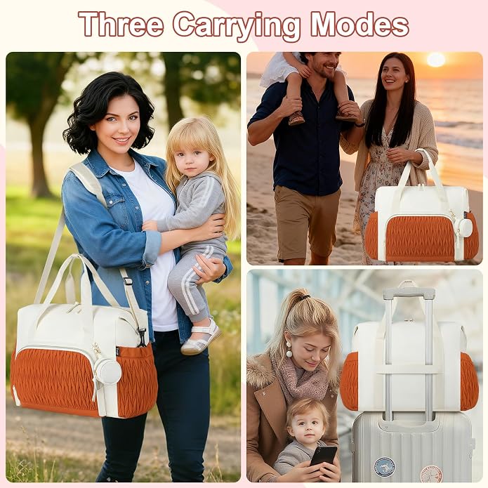 Diaper Tote Bag for Baby 6PCS, Large Mom Hospital Bags with Changing Pad | Mommy Bags for Labor and Delivery, Baby Shower Girl Boy Gift, Mama Bag with Pacifier Case Storage Bag and Shoulder Strap - Image 2