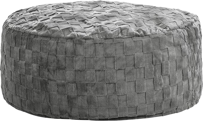 Hobestluk Adults Bean Bag Chair 5FT Big BeanBag Chair Giant Large Oversized | Memory Foam,Washable Cover,Unique Fluffy Plaid,Comfy Adult BeanBag with Filler Lounging Gaming Bedroom Living Room | Grey 5FT - Image 8