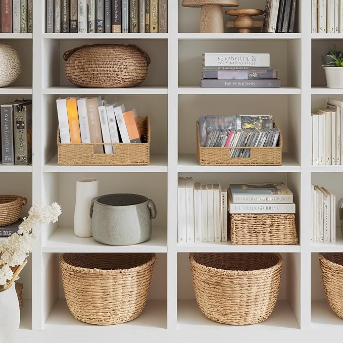 StorageWorks Pantry Baskets for Organizing,Wicker Basket for Storage,2-Pack | Paper Rope Wicker Storage Baskets for Shelves with Handles, Pantry Organizers and Storage, Shelf Baskets for Organizing - Image 6