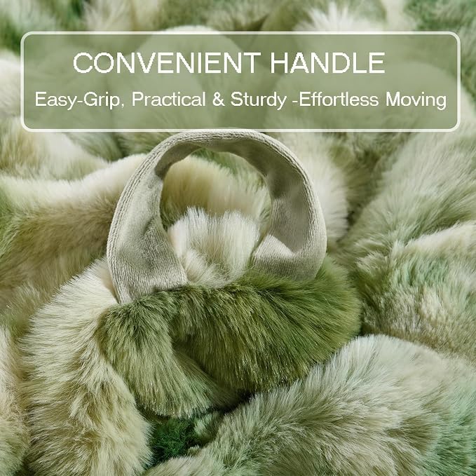 Fluffy Faux Rabbit Fur Bean Bag Chair Cover(No Filler),Cozy Shaggy Bubble Stuffed Animal Storage Large Bean Bag Cover for Bedroom Living Room,Fuzzy Bean Bag Cover Girls Teens Adult,Tie-dye Sage Green - Image 6