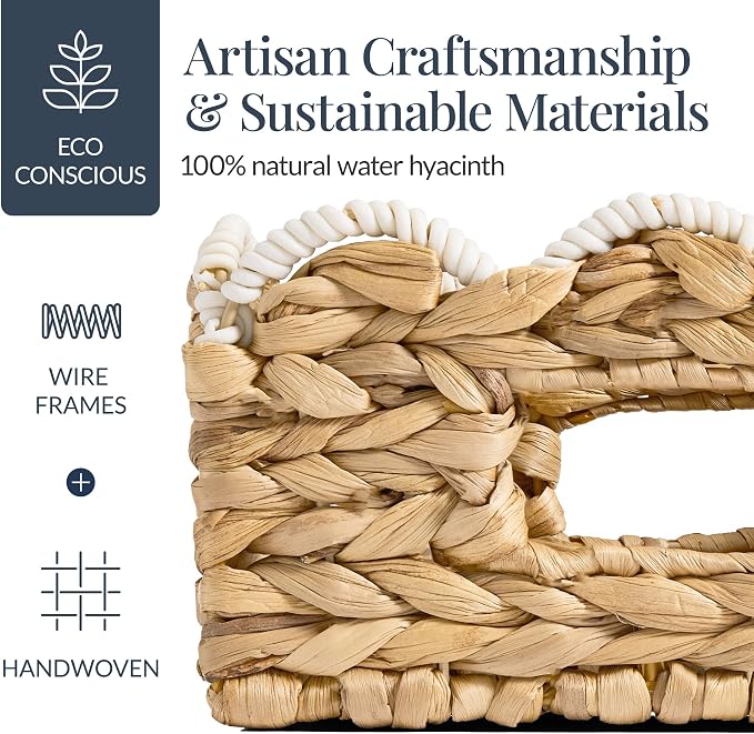 Best Choice Products 9x12 Scalloped Shelf Baskets, Woven Storage Bins, Storage Organizers for Pantry, Living Room, Bedroom, Nursery & Laundry, 4 Pack - Natural with White Trim - Image 4