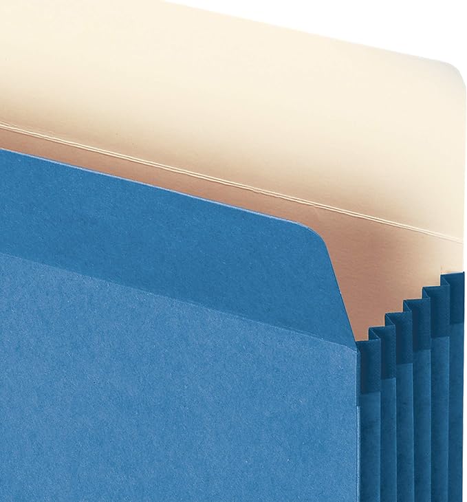 Smead File Pocket, Straight-Cut Tab, 5-1/4" Expansion, Letter Size, Blue, 10 per Box (73235) - Image 3