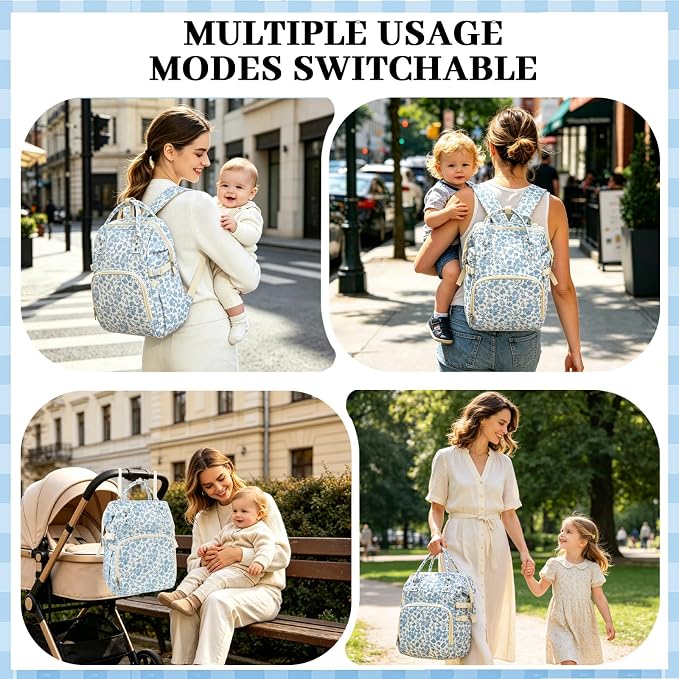 Diaper Bag Backpack,Baby Diaper Bag for Mom,Large Capacity Travel Nappy Bag | Boys Girls with Stroller Straps - Image 6