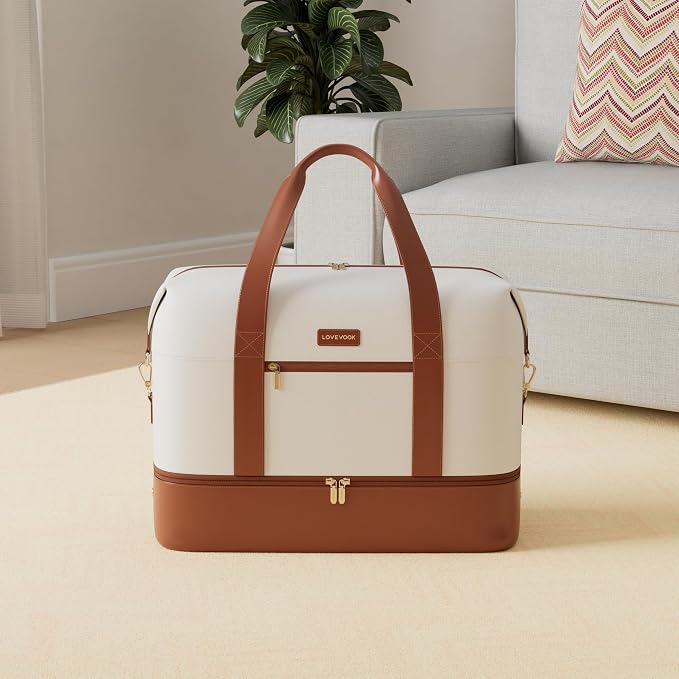 LOVEVOOK Weekender Bag for Women, Large Duffle Bag for Travel with 2 Packing Cubes, Carry on Overnight Bag with Shoe Compartment, Mom Hospital Bags for Labor and Delivery - Image 2