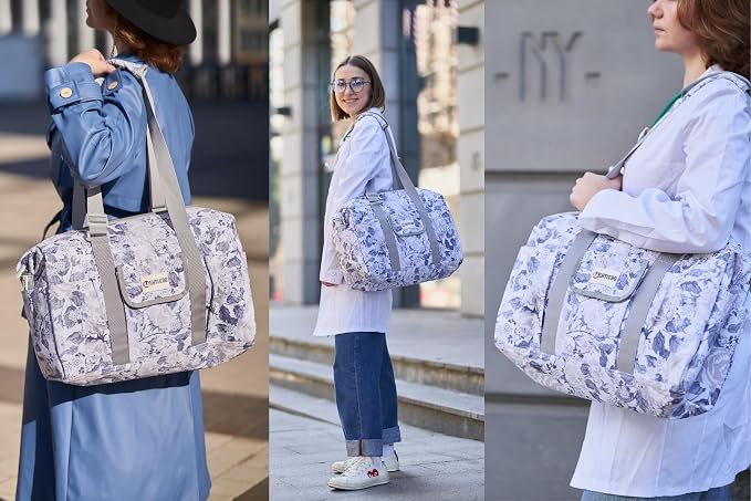 White Peas Nurse Bag & Utility Tote - Waterproof, Top YKK Zip, L18" x H14" x W7" - SHYLERO - Image 2