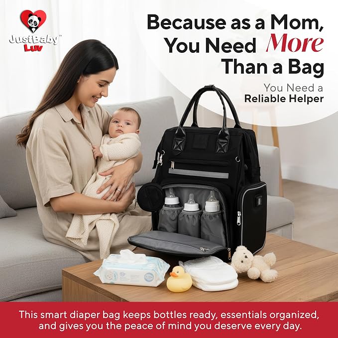 Premium Baby Diaper Bag with Changing Station, Diaper Bag Backpack w/ Pad | Award-winning, built-in changing station, warming pockets, waterproof, travel ready, unisex - Image 7