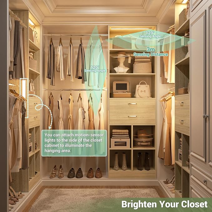 Besiost Closet System, Built in, Not Free Standing, Enclosed Storage Volume: 2.58 ft³, Greige Oak - Image 5