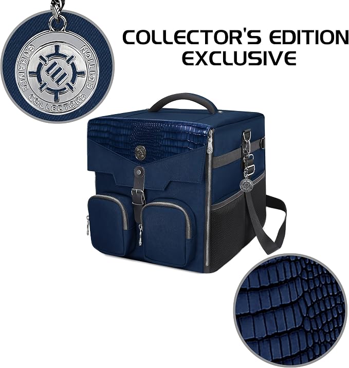 ENHANCE Board Game Shoulder Bag - Collector's Edition Board Game Storage with Shoulder Strap and Accessories Pockets for Dice, Cards, More - Reinforced Carrier Protects Tabletop Games (Dragon Blue) - Image 9