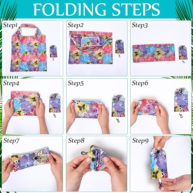 Paterr 46 Pcs Foldable Reusable Grocery Bags Bulk Machine Washable Waterproof Shopping Bags Packable Grocery Tote Pouches - Image 7