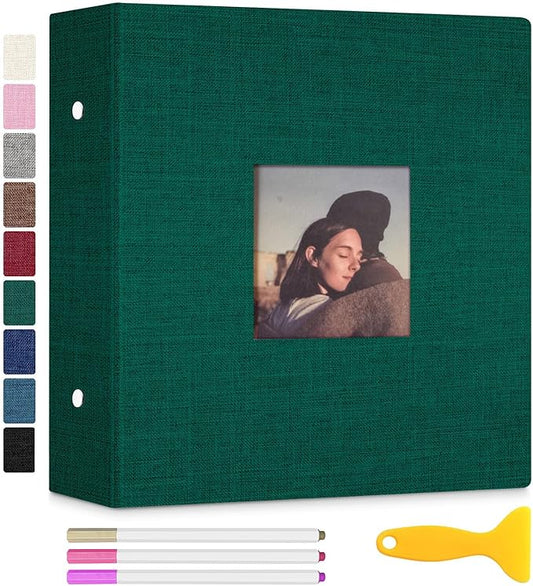 Zesthouse Photo Album Self Adhesive with Picture Display Window, 3-Ring Scrapbook Albums 60 Pages Holds 8x10 5x7 4x6 Photos, DIY Photo Book Ideal Gift for Family Wedding Baby by Zesthouse