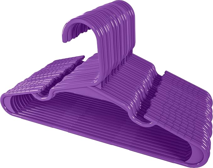 Utopia Home Kids Hangers 40 Pack – 11.5 Inch Baby Closet Hangers Purple | Plastic baby hangers | Fits children's & infant clothes | Gentle on delicate garments - Image 8