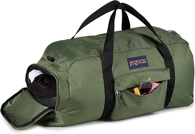 JanSport Weekender Large Duffel - Travel or Gym Bag, Durable Weekender with Front Utility Pocket & Side Grab Handles - Cargo Green - Image 5