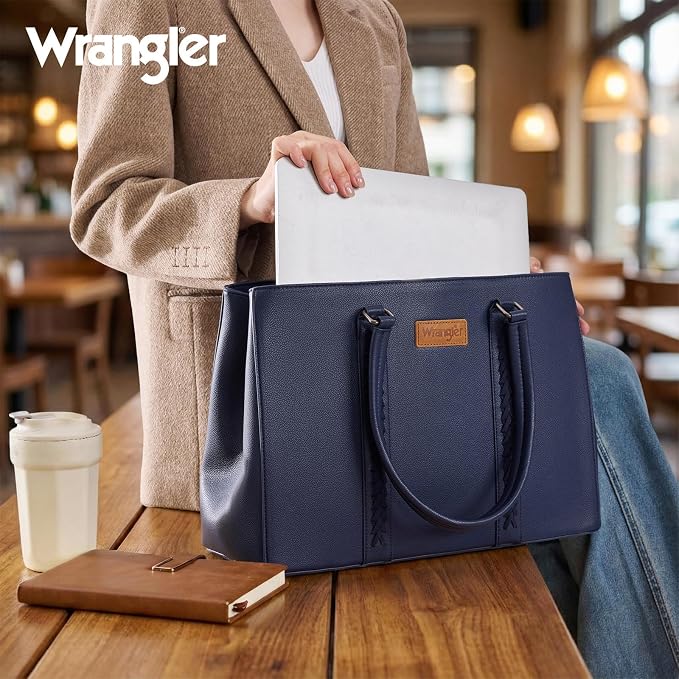 Montana West Wrangler Laptop Tote Bag for Women 15.6 Inch Computer Bag for Work Large Double Compartment Purse and Handbag - Image 2