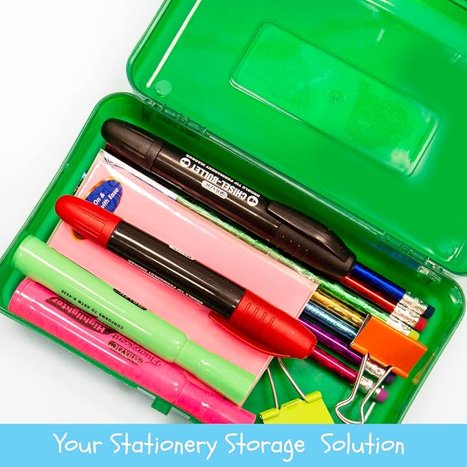 BAZIC PRODUCTS Classic Multipurpose Pencil Box, Stackable | snap-latch lid for pens; tools; crafts; supplies - Image 2
