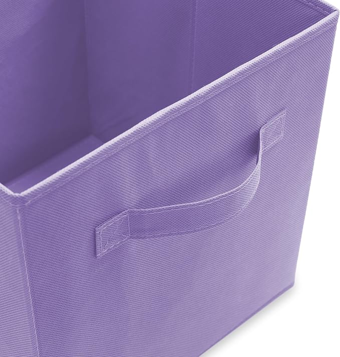 Casafield Set of 12 Collapsible Fabric Cube Storage Bins, Multicolor - 11" Foldable Cloth Baskets for Shelves, Cubby Organizers & More - Image 3