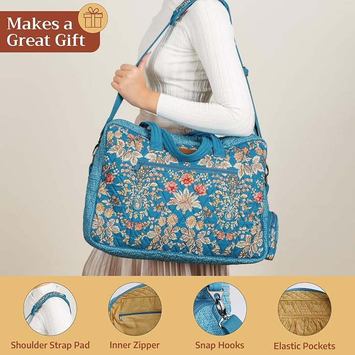 Maison d' Hermine Weekender Bags for Women Cotton Quilted Duffel Overnight Luggage Weekend Bag for Men Gym Gifts Travel | Overnight Luggage Weekend Bag for Men Gym Sports Gifts Duffle bag Business Travellers Trip Spring Summer - Image 6