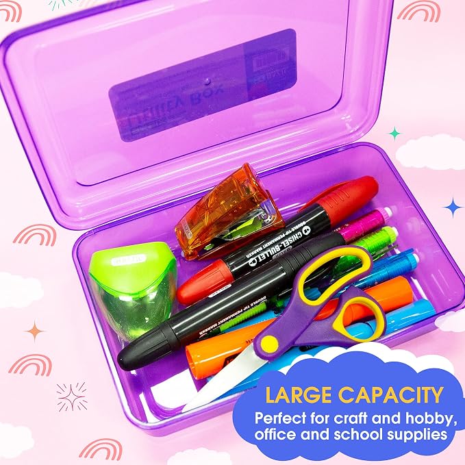 BAZIC PRODUCTS Basix Multipurpose Utility Box, for Desk Office School, Set of 4 | snap-latch lid for pens, tools, crafts, supplies - Image 4