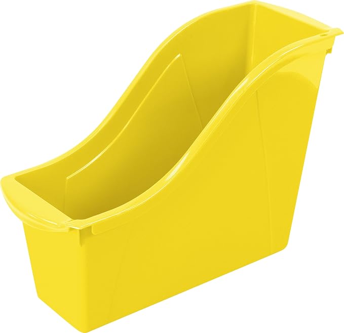 Storex Small Book Bin – Interlocking Plastic Organizer for Home, Office and Classroom, STEM Yellow, 6-Pack (71112A06C) - Image 4