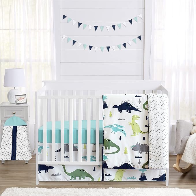 Sweet Jojo Designs Navy Blue and Grey Modern Dino Foldable Fabric Storage Cube Bins Boxes Organizer Toys Kids Baby Childrens for Mod Dinosaur Collection Set of 2 - Image 3
