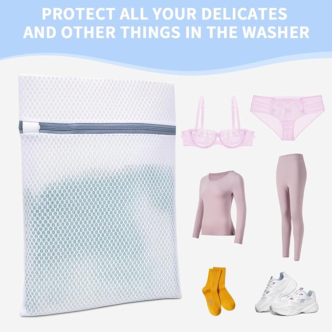 48PCS 12X16IN Laundry Bags Mesh Wash Bags for Strong Zipper | Upgraded Honeycomb and Fine Mesh Design Delicate Laundry Bag for Clothes, Bras,Socks,Travel Organization - Image 5