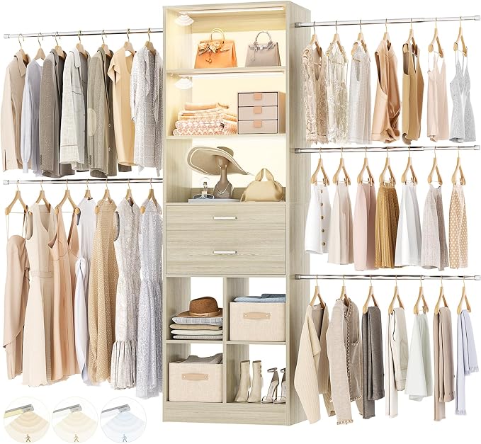 Besiost Closet System, Built in, Not Free Standing, Enclosed Storage Volume: 2.58 ft³, Greige Oak by Besiost