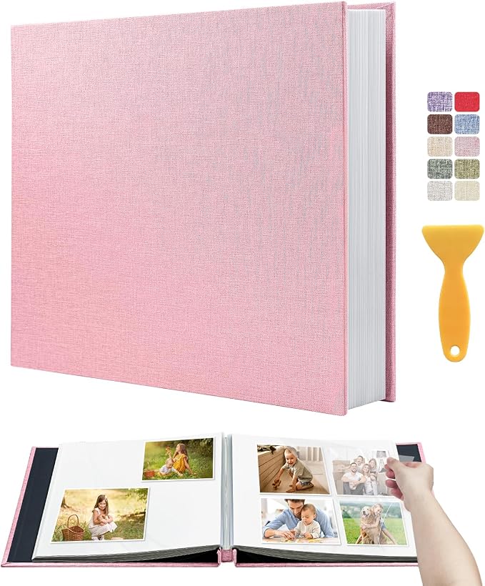 Large Photo Album Self Adhesive Scrapbook Album for 4x6 5x7 8x10 Pictures DIY Photo Book for Wedding, Anniversary, Christmas, Baby Shower, Ideal for Preserving Precious Moments by HoneyTolly