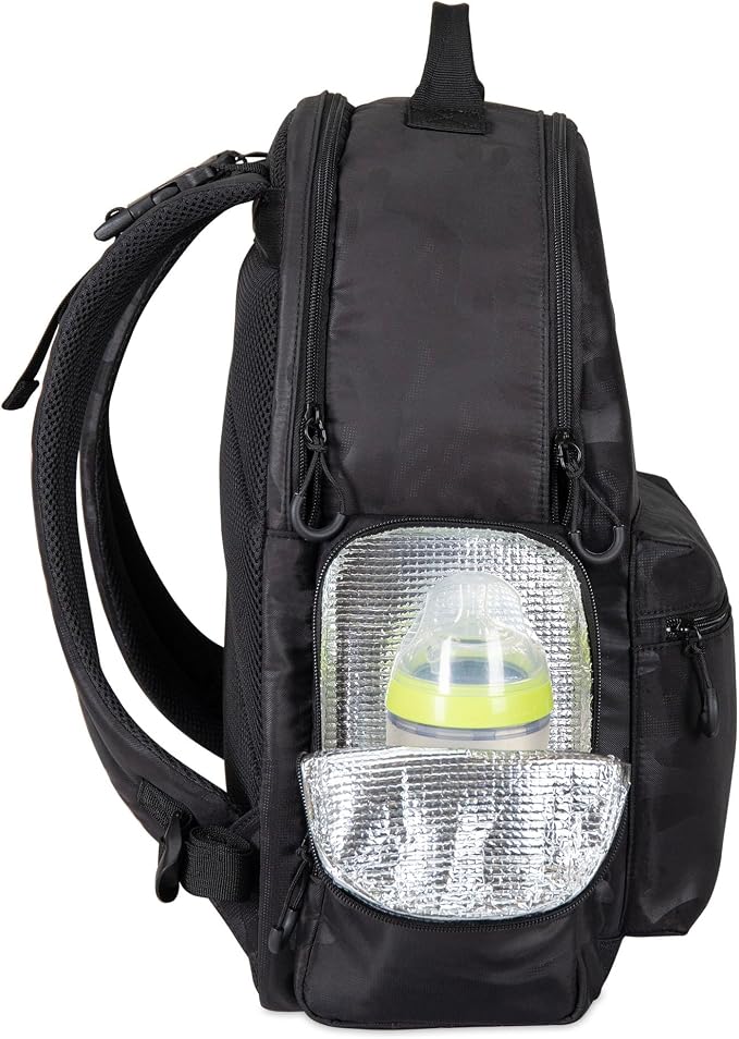 NoJo Eddie Bauer Camo Backpack Diaper Bag - Black & Gray - Image 8