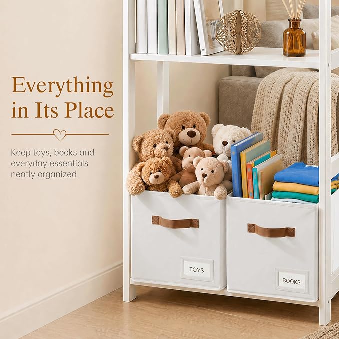 Storage Cubes 10 Pack, 11 Inch Fabric Storage Cubes Organizer Bins with Labels, Odor-Free & Sturdy PP Structure, Cubby Baskets for Closet, Shelves, Toys & Nursery (White) - Image 7