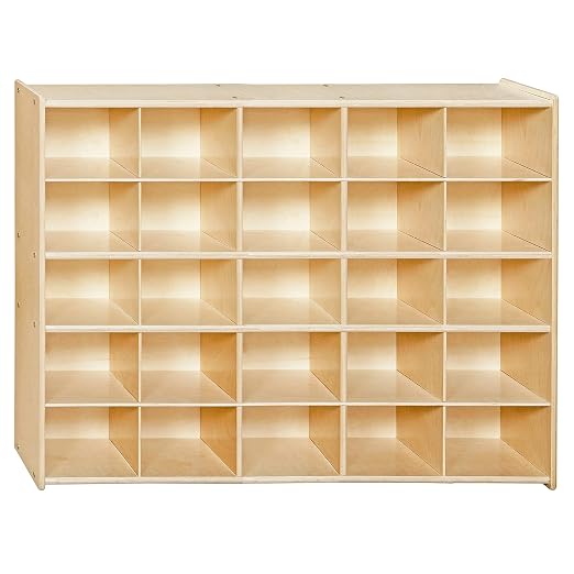 Contender 25 Cubby Birch Plywood Tray Storage Cabinet, Office and Homeschool Organizer for Toys, Books, Art and Craft Supplies, Greengaurd Gold Certified - Image 4