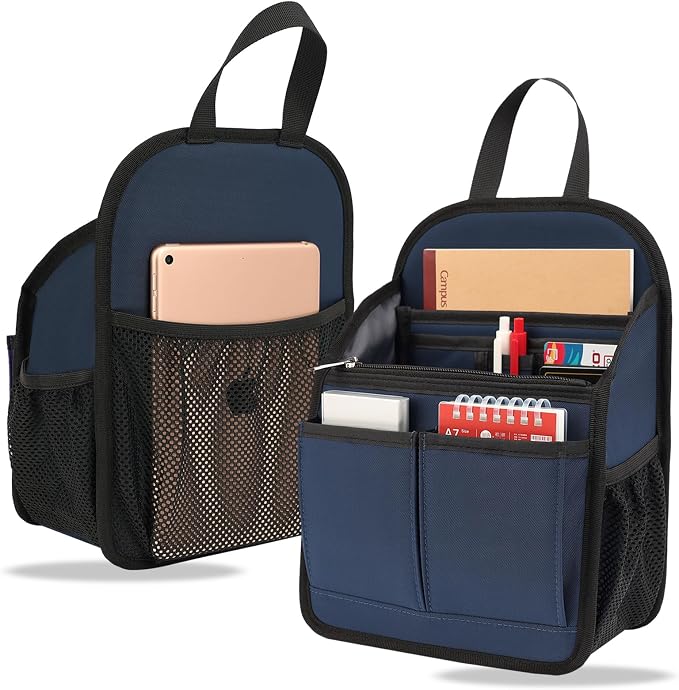 Mini Premium Rugged Backpack Purse Organizer Insert for Women Fashion Small Backpack-19 Pockets,Padded Water-repellent Nylon-Gray by DELTAMANN