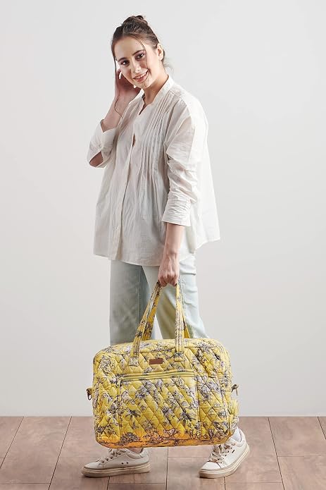 Maison d' Hermine Weekender Bags for Women Cotton Quilted Duffel Overnight Luggage Weekend Bag for Men Gym Gifts Travel | Overnight Luggage Weekend Bag for Men Gym Sports Gifts Duffle bag Business Travellers Trip Spring Summer - Image 8
