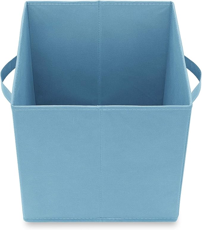 Casafield Set of 12 Collapsible Fabric Cube Storage Bins, Baby Blue - 11" Foldable Cloth Baskets for Shelves, Cubby Organizers & More - Image 4
