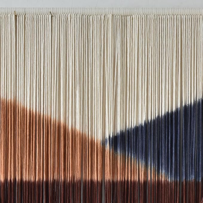 Jakalin Macrame Wall Decor Geometric Dip Dyed Tapestry Home Decor 57"x39" | Hand-dyed,Cotton Macrame Wall Art, Artisan Style, Boho Home Decor, Statement Piece,Craftsmanship Living Room, Bedroom, Office - Image 7