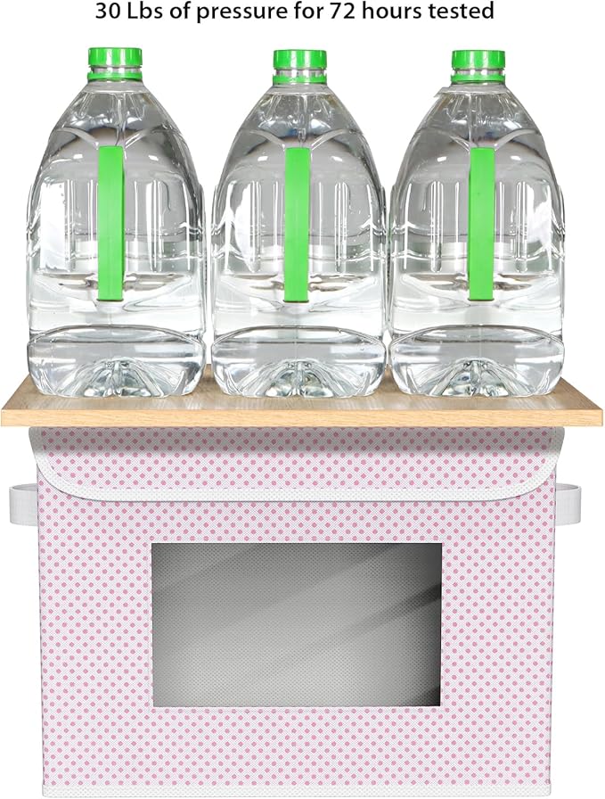 Univivi Fabric Foldable Storage Boxes with Lids, 4 Pack, Pink | 17 x 12 x 12 In Large Stackable Storage Bins with Lids, Closet Organizers and Storage Cube Basket for Home, Office, Bedroom - Image 3