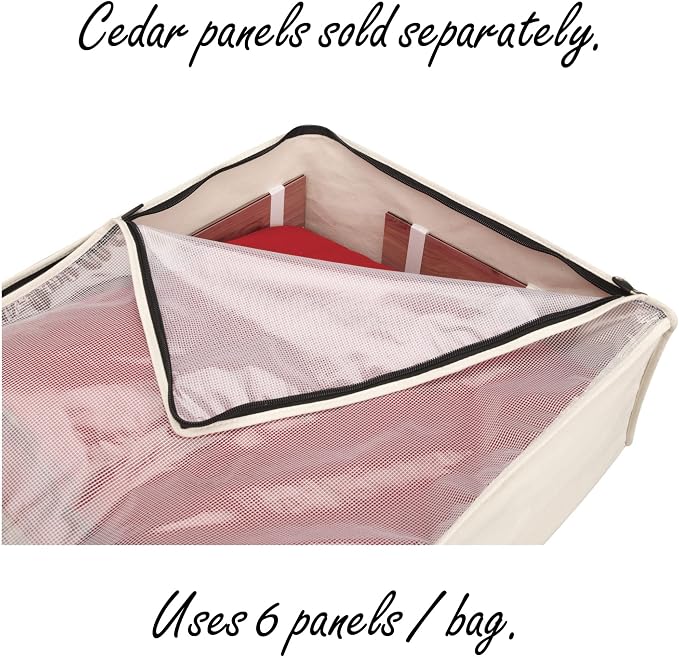 Household Essentials 3364-1 Cotton Canvas Blanket Storage Bags | Natural, Off-White - Image 5