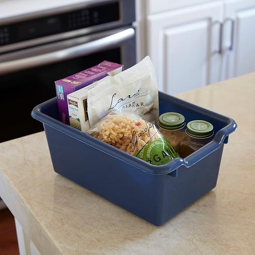 ECR4Kids Scoop Front Storage Bins, Multipurpose Organization, Navy, 10-Piece | Durable plastic, GREENGUARD Gold Certified, 1.2 gallon capacity, lightweight & nestable, built-in handle, classroom/home use - Image 9