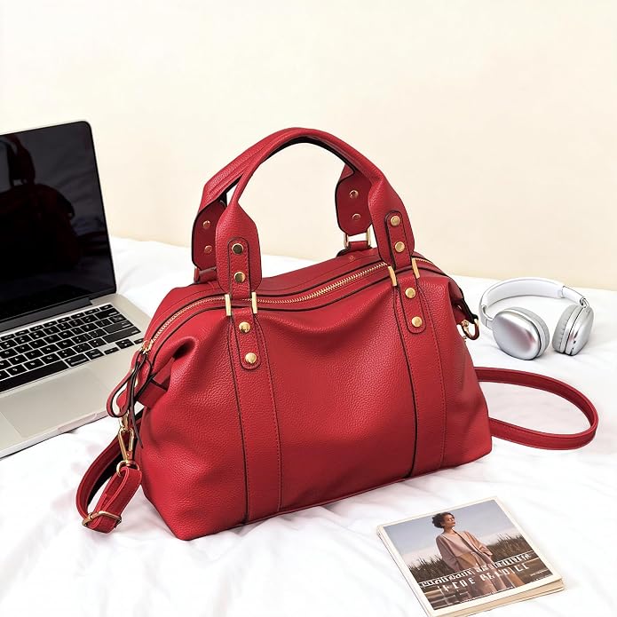 Handbags and Purses for women Vegan Leather Tote Bag for Women Satchel Shoulder Bags Travel Purse with Compartments - Image 3