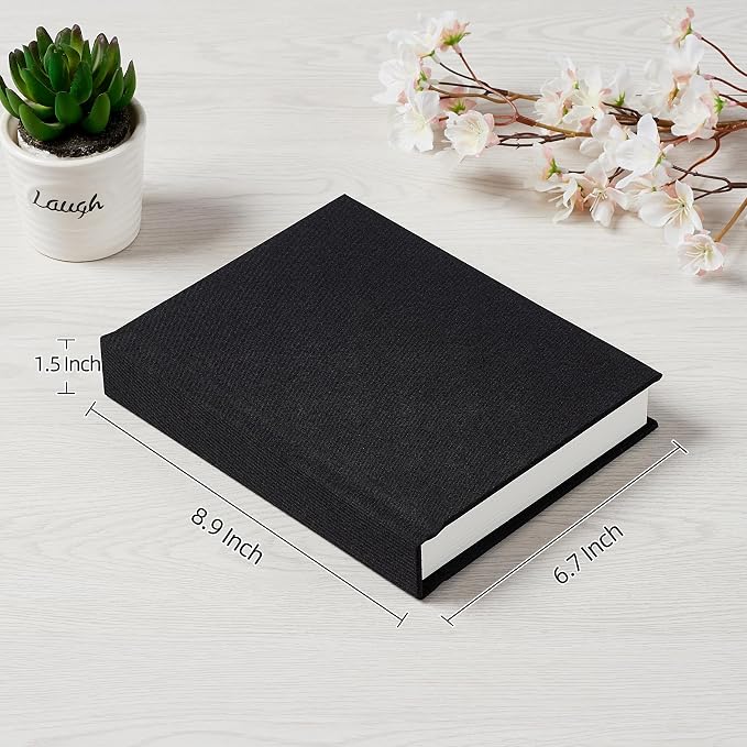 Pssoss 5x7 Photo Album with Writing Space, Linen Cover, 20 Photos, Black | High-GSM writable pages with easy slip-in pockets for weddings, baby photos, family memories, travel, and anniversaries. - Image 2