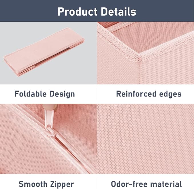 DIMJ Drawer Organizer Clothes 24Pack - Foldable Baby Organizers and Storage & Dresser Organizer for Bedroom, Closet - Nursery Organization Dresser Dividers for underwear, Sock,Bra, Belt, Tie, Pink - Image 5