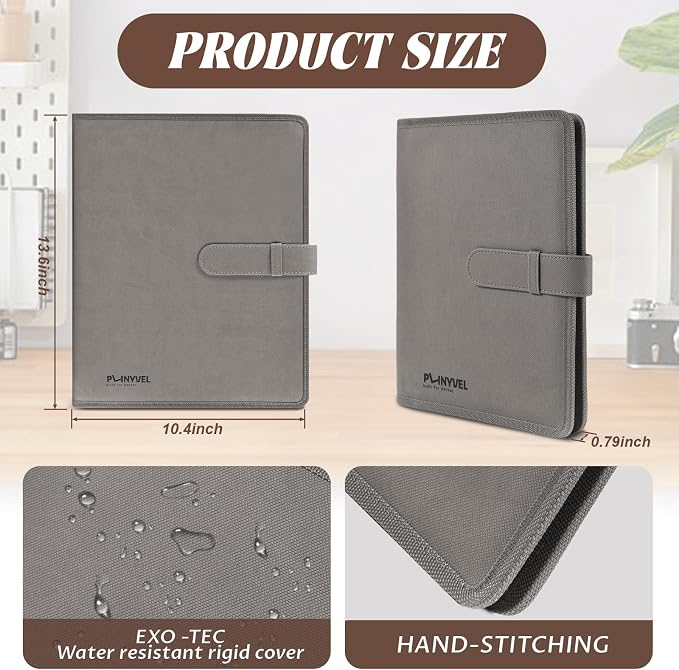 Plinyvel Gray Leather Sketchbook Cover 5.5x8.5, Travel Drawing Portfolio | Portable sketch kit organizer, pencil holder, Fits 5.5x8.5 Sketch Book, Spiral Pad, Compact artist storage case - Image 3