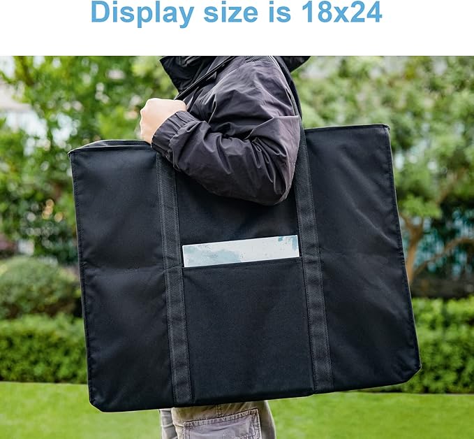 JJRING Dacron Light Weight Art Portfolio Bag, 19.6'' x 25.6'' for 18'' by 24'', Black Carrying Storage Case for Poster, Sketching, and Drawing | Light Weight Carrying Storage Case Suitable Poster, Sketching, And Drawing - Image 5