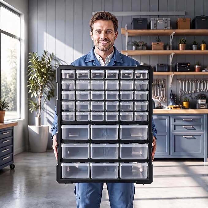 Drawer Organizer Craft Organizers and Storage with Dividers Labels Thicker | Small Parts Organizer Storage Hardware Screws Nuts Bolts Building Bricks Teacher Toolbox Charms Beads Scrapbook with Labels - Image 2