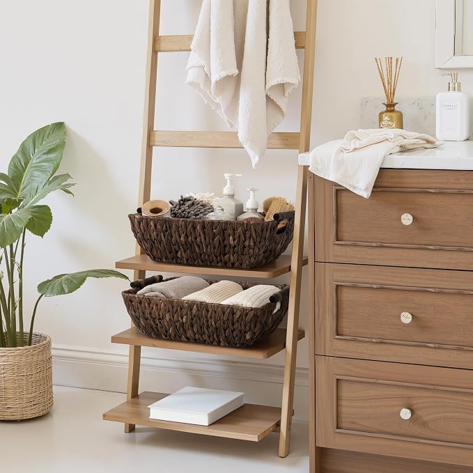 StorageWorks Wicker Baskets for Shelves, Large Organizer Basket | Wicker Storage Baskets for Shelves, Baskets with Wooden Handles, 2-Pack Gifts Basket for Home Decor, Hand-Woven Basket - Image 6